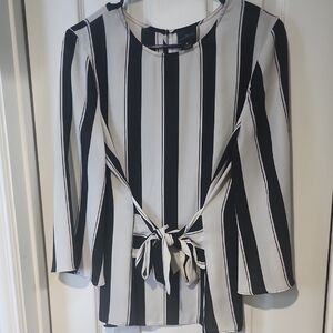 Worthington Black and White Striped Blouse